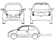 Nissan Micra 3-Door (2005) - Ниссан - чертежи, габариты, рисунки автомобиля