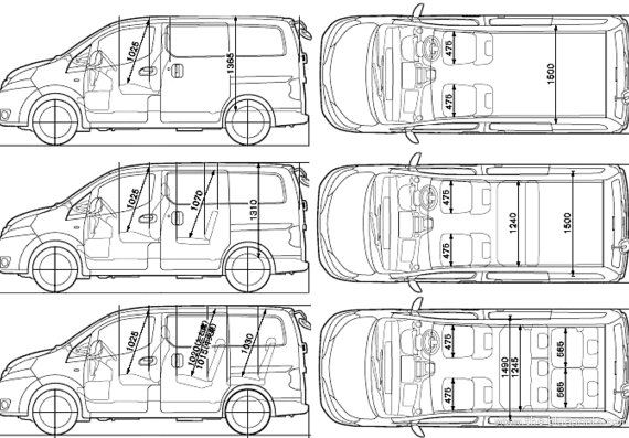 Nissan NV200 Vanette (2009) - Ниссан - чертежи, габариты, рисунки автомобиля
