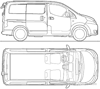Nissan NV200 Vanette (2010) - Ниссан - чертежи, габариты, рисунки автомобиля