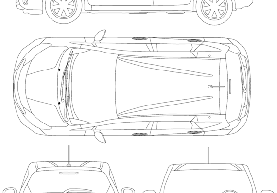 Nissan Note (2014) - Ниссан - чертежи, габариты, рисунки автомобиля