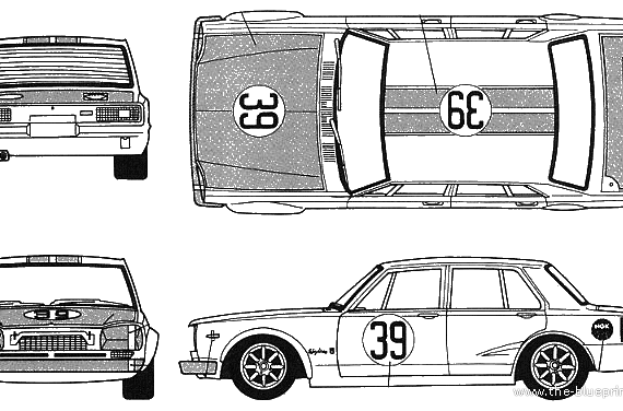 Nissan PGC10 Skyline GT-R 4-Door Racing - Ниссан - чертежи, габариты, рисунки автомобиля
