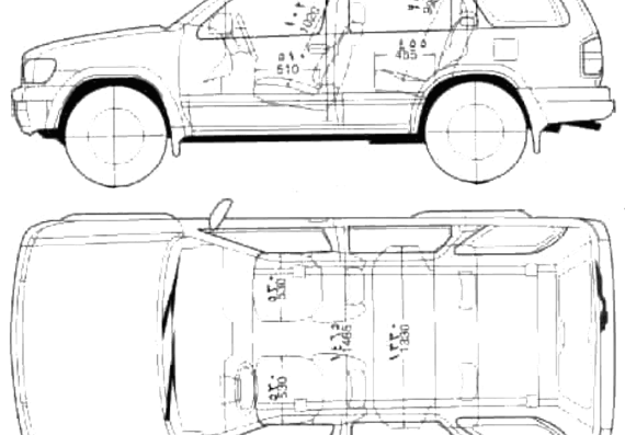 Nissan Pathfinder (2004) - Ниссан - чертежи, габариты, рисунки автомобиля