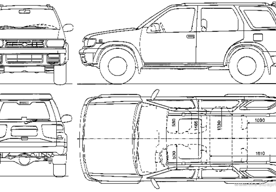 Nissan Pathfinder 4-Door (1997) - Ниссан - чертежи, габариты, рисунки автомобиля