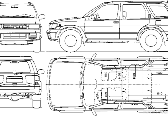 Nissan Pathfinder SE (1995) - Ниссан - чертежи, габариты, рисунки автомобиля