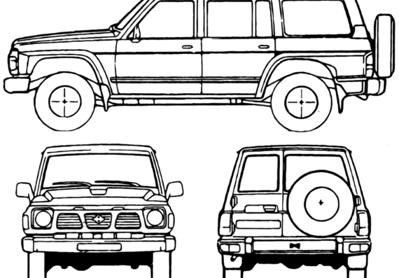 Nissan Patrol Station Wagon (1979) - Ниссан - чертежи, габариты, рисунки автомобиля