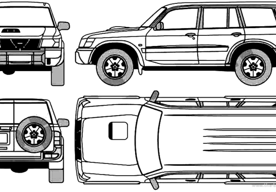 Nissan Patrol Wagon (2005) - Ниссан - чертежи, габариты, рисунки автомобиля