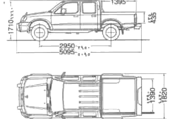Nissan Pick-up 4x4 Double Cab - Ниссан - чертежи, габариты, рисунки автомобиля