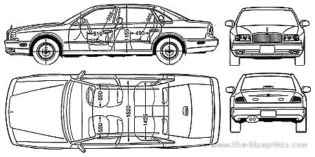 Nissan President (1998) - Ниссан - чертежи, габариты, рисунки автомобиля