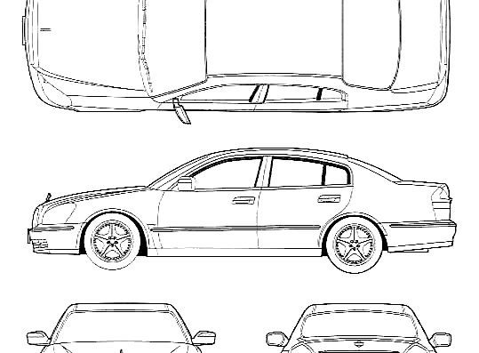 Nissan President (2003) - Ниссан - чертежи, габариты, рисунки автомобиля