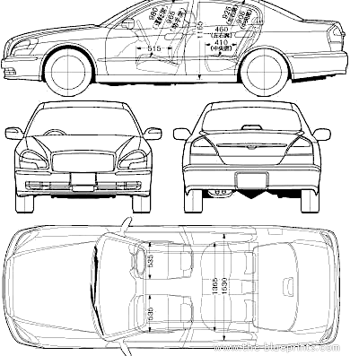 Nissan President (2005) - Ниссан - чертежи, габариты, рисунки автомобиля