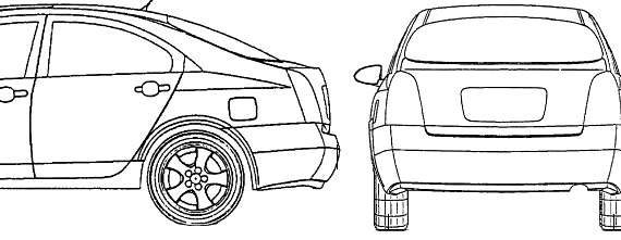Nissan Primera 4-Door (2005) - Ниссан - чертежи, габариты, рисунки автомобиля
