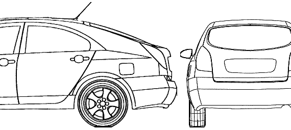 Nissan Primera 5-Door (2005) - Ниссан - чертежи, габариты, рисунки автомобиля