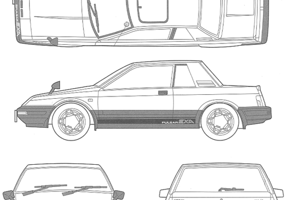 Nissan Pulsar EXA N12 (1985) - Ниссан - чертежи, габариты, рисунки автомобиля