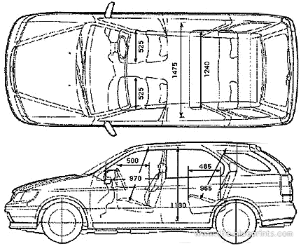 Nissan R-Nessa (2000) - Ниссан - чертежи, габариты, рисунки автомобиля