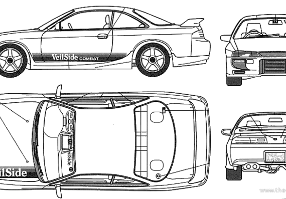 Nissan S14 Silvia Veilside - Ниссан - чертежи, габариты, рисунки автомобиля