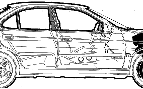 Nissan Sentra SE-R Spec V (2002) - Ниссан - чертежи, габариты, рисунки автомобиля