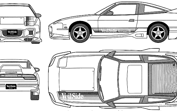 Nissan Silvia S13 180SX Veilside (1989) - Ниссан - чертежи, габариты, рисунки автомобиля