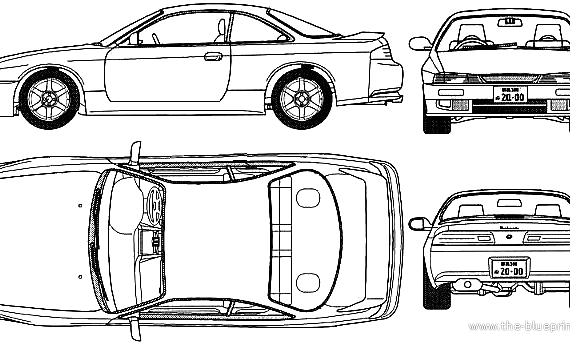 Nissan Silvia S14 (1999) - Ниссан - чертежи, габариты, рисунки автомобиля