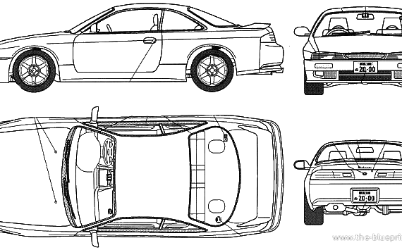 Nissan Silvia S14 Qs - Ниссан - чертежи, габариты, рисунки автомобиля