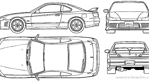 Nissan Silvia S15 (2001) - Ниссан - чертежи, габариты, рисунки автомобиля