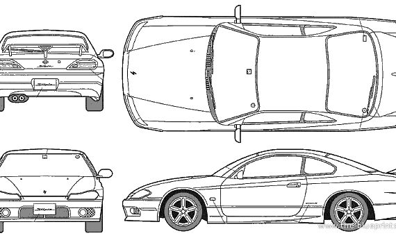 Nissan Silvia S15 V Package - Ниссан - чертежи, габариты, рисунки автомобиля