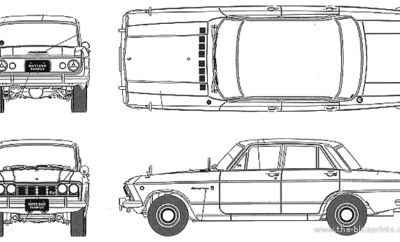 Nissan Skyline 2000GTB (S54B) - Ниссан - чертежи, габариты, рисунки автомобиля