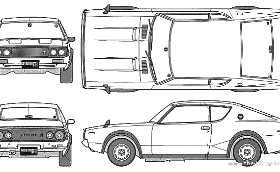 Nissan Skyline 2000 GTR KPGC 110 - Ниссан - чертежи, габариты, рисунки автомобиля