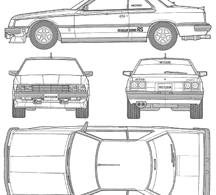 Nissan Skyline 2000 RS - Ниссан - чертежи, габариты, рисунки автомобиля