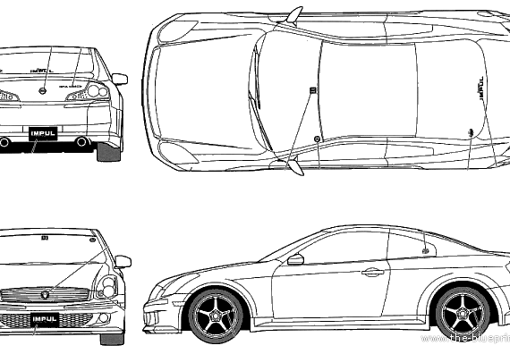 Nissan Skyline 350GT R35 IMPUL 535CS - Ниссан - чертежи, габариты, рисунки автомобиля