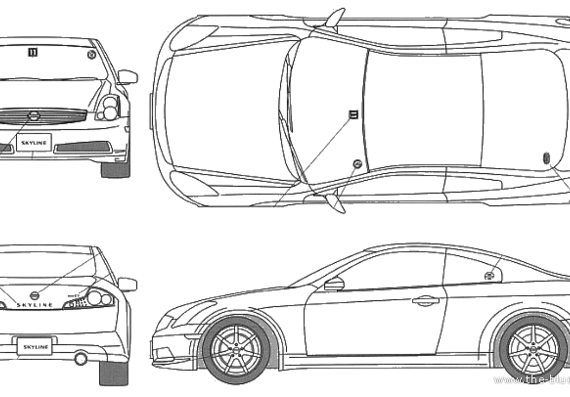 Nissan Skyline Coupe 350GT Premium - Ниссан - чертежи, габариты, рисунки автомобиля