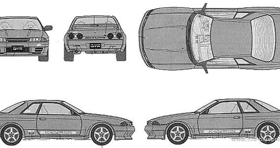 Nissan Skyline GT-R (BNR32) - Ниссан - чертежи, габариты, рисунки автомобиля