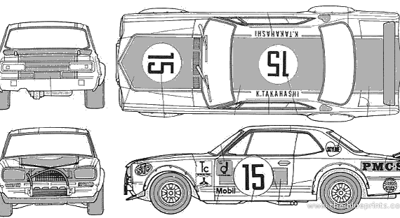 Nissan Skyline GT-R KPGC10 Racer - Ниссан - чертежи, габариты, рисунки автомобиля