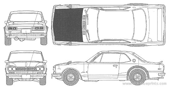 Nissan Skyline GT-R KPGS10 Carbon Food - Ниссан - чертежи, габариты, рисунки автомобиля