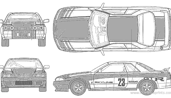 Nissan Skyline GT-R R31 Group A - Ниссан - чертежи, габариты, рисунки автомобиля