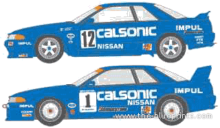 Nissan Skyline GT-R R33 Group A (1994) - Ниссан - чертежи, габариты, рисунки автомобиля