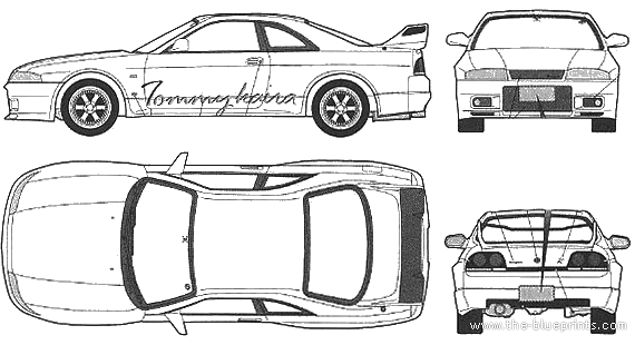 Nissan Skyline GT-R R33 Tommy Kaira - Ниссан - чертежи, габариты, рисунки автомобиля