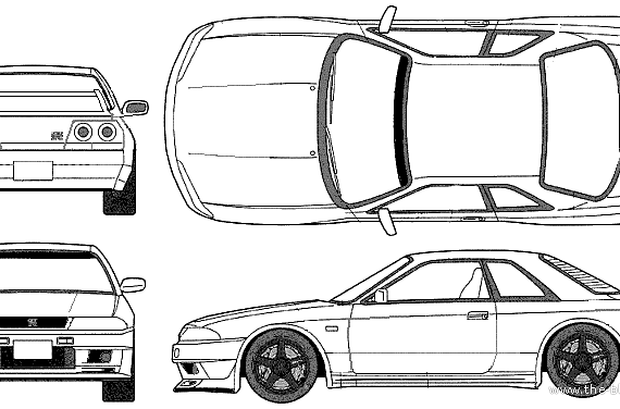Nissan Skyline GT-R R33 V-Spec II Nismo - Ниссан - чертежи, габариты, рисунки автомобиля