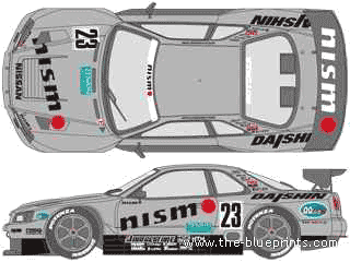 Nissan Skyline GT-R R34 Group A (2000) - Ниссан - чертежи, габариты, рисунки автомобиля