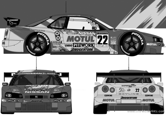 Nissan Skyline GT-R R34 JGTC - Nissan - drawings, dimensions, pictures of the car