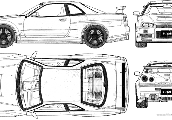 Nissan Skyline GT-R R34 Nismo Z-tune (2004) - Ниссан - чертежи, габариты, рисунки автомобиля