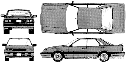 Nissan Skyline GTS R31 4-Door - Ниссан - чертежи, габариты, рисунки автомобиля