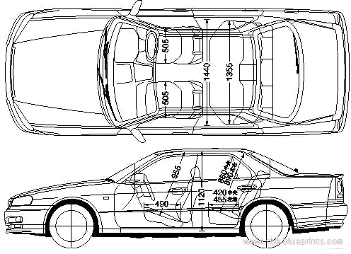 Nissan Skyline R34 4-Door (2001) - Nissan - drawings, dimensions, pictures of the car
