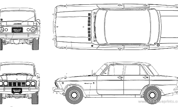 Nissan Skyline S54A - Ниссан - чертежи, габариты, рисунки автомобиля