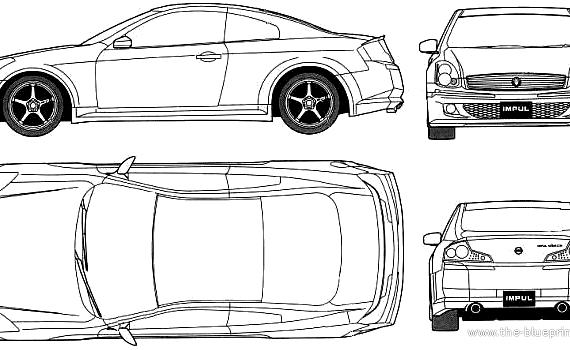 Nissan Skyline V35 350GT (2003) - Ниссан - чертежи, габариты, рисунки автомобиля