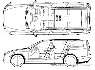 Nissan Stagea M35 (2004) - Ниссан - чертежи, габариты, рисунки автомобиля
