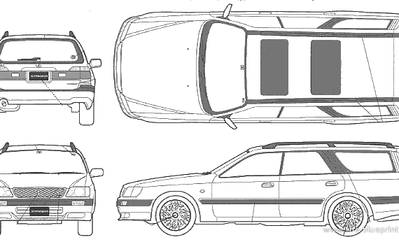 Nissan Stagea RS Four - Ниссан - чертежи, габариты, рисунки автомобиля