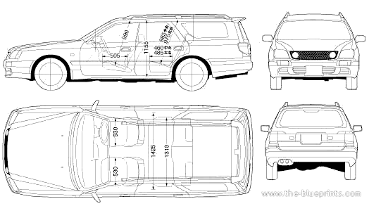 Nissan Stagea WC34 (2001) - Ниссан - чертежи, габариты, рисунки автомобиля