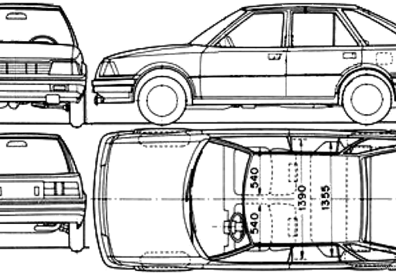 Nissan Stanza 5-Door (1985) - Ниссан - чертежи, габариты, рисунки автомобиля