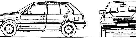 Nissan Sunny LX 5-Door (1985) - Ниссан - чертежи, габариты, рисунки автомобиля