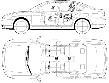 Nissan Teana (2005) - Ниссан - чертежи, габариты, рисунки автомобиля